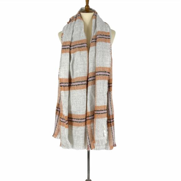 Universal Thread Scarf Wrap Plaid Tan Orange NWT - Picture 3 of 7